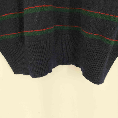 ポロバイラルフローレン Polo by RALPH LAUREN 90S ポニー刺繍 LAMBSWOOL 100% ラムウール リブ編み マルチボーダー プルオーバー ニット セーター メンズ import:M